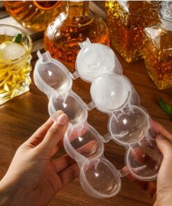 4 Bölmeli  Küre Buz Topu Kalıbı -  Yuvarlak Buz Topu