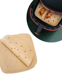 100 Adet Air Fryer Pişirme Kağıdı Tek Kullanımlık Hava Fritöz Yapışmaz Yağlı Kağıt Delikli  Model