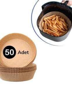 50 Adet Air Fryer Pişirme Kağıdı Tek Kullanımlık Hava Fritöz Yağ Geçirmez Yapışmaz Tabak Model