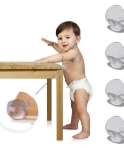 Bebek Çocuk Yumuşak ve Esnek Dairesel Şeffaf Yapışkanlı Güvenlik Köşe Koruyucu (4 Adet)