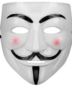 Beyaz Renk Pembe Yanaklı İthal V For Vendetta Maskesi