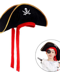 Çocuk Boy Kadife Jack Sparrow Denizci Korsan Şapkası 45x16 cm