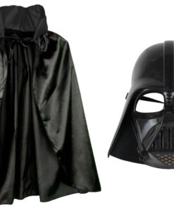 Çocuk Boy Yıldız Savaşları  Darth Vadet Maskesi ve 90 cm Pelerin Seti Siyah