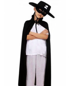 Çocuk Boy Zorro Pelerin + Şapka + Maske Kostüm Seti
