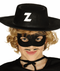 Z Logolu Zorro Şapkası ve Zorro Maskesi Çocuk Boy