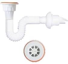 Körüklü Lavabo Sifonu Plastik Süzgeçli ÇEKVALFLİ