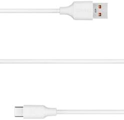 USB to Type-C uyumlu iPhone ve Samsung Modelleri için Hızlı Şarj ve Data Kablosu 40 cm (Beyaz)