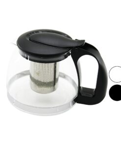 1250ML CAM DEMLİK  ÇELİK SÜZGEÇLİ - PLASTİK KULP - KAPAK - KROM ÇERÇEVE