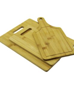 2+1 Lİ SET  AHŞAP BAMBU KESİM PANOSU  ÜSTTEN KULPLU   20X28CM - 25X33CM