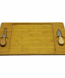 2 BIÇAKLI AHŞAP PEYNİR SUNUM TABAK 40X24CM