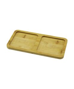 2 BÖLMELİ   DİKDÖRTGEN  AHŞAP BAMBU YAĞDANLIK ALTLIK  MİNİ TEPSİ   20X10X0.8CM