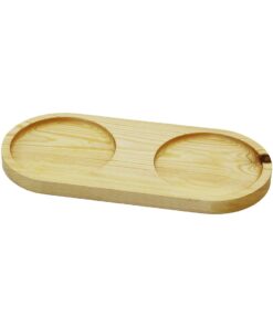 2 BÖLMELİ - OVAL   AÇIK RENK=SADE  AHŞAP YAĞDANLIK ALTLIK  27X12.5CM