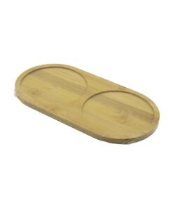 2 BÖLMELİ   OVAL  AHŞAP BAMBU YAĞDANIK ALTLIK  12X24X0.8CM