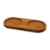 2 BÖLMELİ - OVAL   KOYU RENK=KAHVERENGİ  AHŞAP YAĞDANLIK ALTLIK  27X12.5CM
