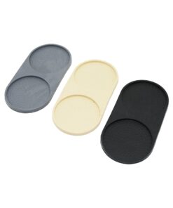 2 BÖLMELİ   OVAL   RENKLİ SİLİKON  YAĞDANLIK - SABUNLUK ALTLIK  12 X 24.5CM