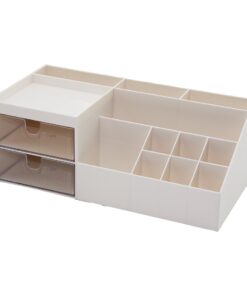 2 ÇEKMECELİ + 12 BÖLMELİ  PLASTİK MAKYAJ - TAKI ORGANİZER 12X24CM-- Y: 4-6-7-8-9CM