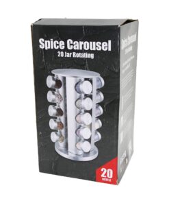 20PCS   YUVARLAK  CAM - METAL KAPAK TUZLUK - BAHARATLIK  DÖNER STANDLI