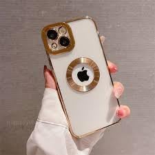 aks iPhone 14 uyumlu lens korumalı lazer kılıf gold