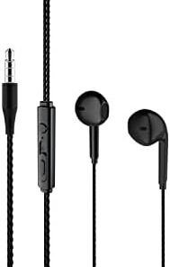 EH104 3.5mm Jack Girişli Gürültü Önleyici Mikrofon Ses Ayarı Panelli Stereo HD Mikrofon Yüksek Çözünürlüklü Geniş Uyumluluk Ses Spor İş Kulak İçi Mikrofonlu Kulaklık Siyah