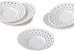 Çay Tabağı Porselen Görünümlü 6 Lı Plastik Kristal Hanımeli , Çoklu renkler