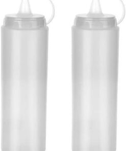 Home 2 Adet Sos Şişesi 700 Ml Plastik Yağlık Sirkelik Ketçap Mayonez Sızdırmaz Sosluk Yağdanlık,BPA İçermez (Şeffaf)