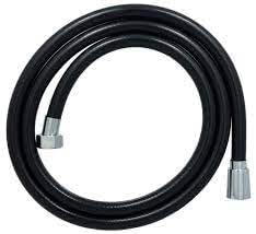 Black Paslanmaz Kopmaz Patlamaz Kaliteli PVC Duş Hortumu - Yüksek Kaliteli Lüx Duş Spirali - Tüm Duş Setleri/Duş Başlıkları ile Uyumlu (G1/2) - 150cm Siyah