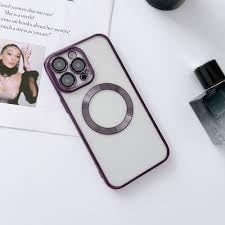 aks iPhone 14 pro uyumlu lens korumalı lazer kılıf mor