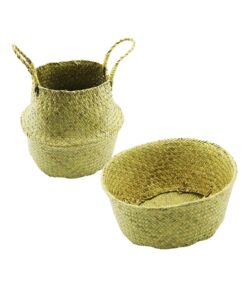 2IN1: KULPLU - KULPSUZ  HASIR ORGANİZER SEPET Ç: 33---25CMY:15-30CM