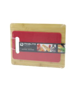 2PCS SET=AHŞAP BAMBU - PLASTİK KESİM PANOSU - KESME TAHTASI PLS:15X25CM- AHŞ:22X28CM