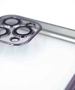 iPhone 11 Pro uyumlu Kenarları Renkli Lazer Kamera Lens Korumalı Lüks Silikon Kılıf (Grafit Siyah)