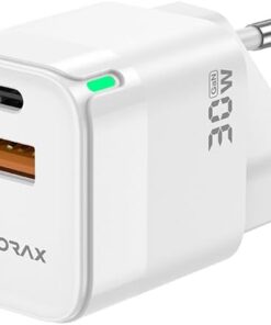 Qbic PD 30Watt GaN Hızlı Şarj Aleti, A + C Girişli, Beyaz