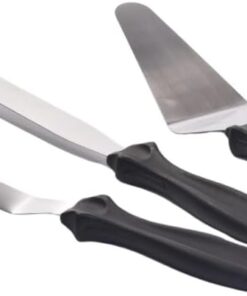 Paslanmaz Çelik Kaymaz Saplı 3'lü Spatula Seti