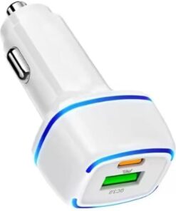 CR01 ARAÇ ŞARJ ADAPTÖRÜ DUAL PORT PD ARAÇ ŞARJI YENİ NESİL PD + STANDART USB LEDLİ A KALİTE ARAÇ ŞARJ BAŞLIK FAST (BEYAZ)