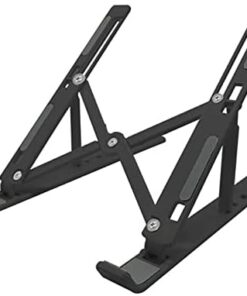 Yükseklik Ayarlı Katlanabilir Laptop Tablet Standı Laptop Ayarlayıcı Stand 7 kademeli (Siyah)