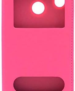Huawei P20 Lite Uyumlu Pencereli Kapaklı Kılıf (Pembe)