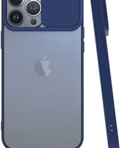 iPhone 13 Pro İle Uyumlu Darbe Koruyucu Kamera Korumalı Prm Smooth Window Lacivert