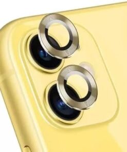 Iphone 11/12/12mini İle Uyumlu Kamera Lens Koruyucu Çelik Halka Hd 9d Kırılmaz Cam Renk:GOLD Çerçeveli