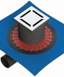 V-Flow Kare 5607267 Yalıtımlı Duş Kanalı, Yandan Çıkışlı, 10x10 cm, DK 100 Kapak, Parlak Krom