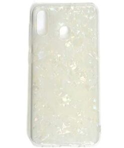 Samsung Galaxy A20 / A30 Uyumlu Mermer Desenli Parlak Silikon Lüx Silikon Kılıf (Beyaz, Samsung Galaxy A20 / A30)