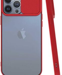 iPhone 13 Pro Max İle Uyumlu Darbe Koruyucu Kamera Korumalı Prm Smooth Window Kırmızı