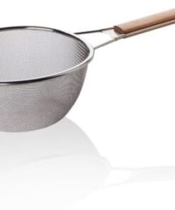 Ahşap Saplı Paslanmaz Çelik Süzgeç, Küçük Boy Metal Süzgeç 18 * 8.5 Cm - Ahşap Saplı Paslanmaz Çelik Süzgeç - Küçük Boy Metal Süzgeç ile Mutfakta Filtreleme İşlerini Kolaylaştırın!