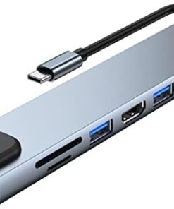 Plus PX-U520 4K@30Hz Gri Metal Type-C to 4K HDMI+USB 3.0+RJ45+SD Kart+PD şarj Çevirici Adaptör