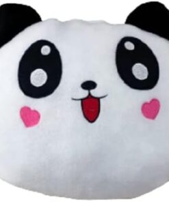 8683200803453 Panda Figürlü Kalp Yanaklı Sevimli Peluş Yastık Minnoş Yavru Panda Tasarımlı Dekoratif Yastık, Çok Renkli, Medium