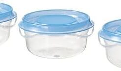 3 Lü Mini Boy Saklama Kapları Pratik Kullanım Özelliği Mavi Kapak 70 ml 3 Lü