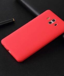 Mate 10 Uyumlu Sert Rubber Silikon Kılıf (Kırmızı)