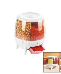360 DERECE  DÖNEBİLEN GIDA ORGANİZERİ  6 BÖLMELİ - 6KG.  OTOMATİK DÜĞME MUSLUK