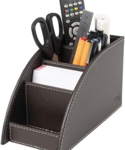 Kalemlik ve Kumandalık Suni Deri Masaüstü Organizer 4 Gözlü 21,5X10X12,5 cm