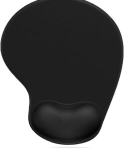 TEAM - Bilek Destekli Memory Foam Mouse Pad, Ergonomik Kaymaz Hafızalı Köpük Mousepad, Ofis ve Ev için 23x19 cm Fare Altlığı (Siyah)