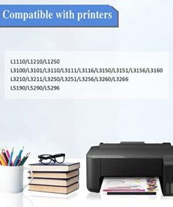 103 Mürekkep Şişesi EPSON Şişe 103 Mürekkep C13T00S64A ile Uyumlu L1200 Serisi L1210 L1250 L3100 Serisi L3110 L3111 L3116 L3150 L3151 (4 Paket, Siyah Camgöbeği Sarı Kırmızı)