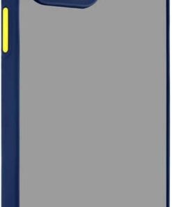 GİYİM & AKSESUAR İphone 14 Pro 6.1 Kenarları Renkli Kamera Korumalı Transparan Kılıf (Lacivert)